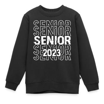 Senior 2023 - Sweat Premium enfant bio - noir - Devant - AI Model Kid Female (0cm)