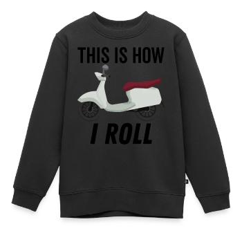 So rolle ich Moped - Kinder Premium Organic Sweatshirt - Schwarz - Vorne - AI Model Kid Female (0cm)