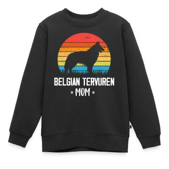 Tervuren belge - Sweat Premium enfant bio - noir - Devant - AI Model Kid Female (0cm)