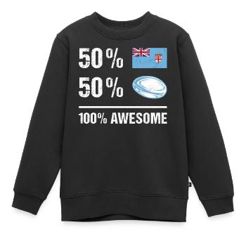 50% Fiji 50% Rugby 100% Awesome Fiji Rugby - Kinder Premium Organic Sweatshirt - Schwarz - Vorne - AI Model Kid Female (0cm)