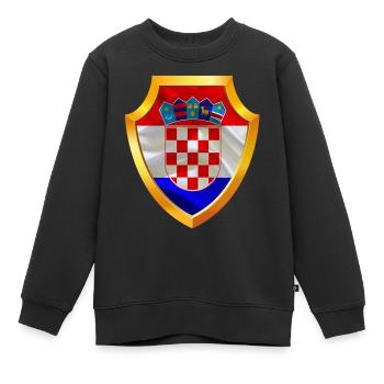 Croatie croate Hrvatska Zagreb Football Modric - Sweat Premium enfant bio - noir - Devant - AI Model Kid Female (0cm)