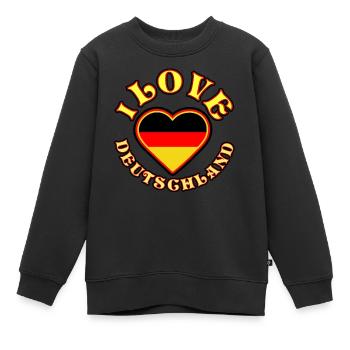 I love Deutschland, Berlin, Hamburg T-Shirt - Kinder Premium Organic Sweatshirt - Schwarz - Vorne - AI Model Kid Female (0cm)