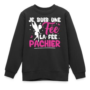Je suis une fée la fée pachier - Sweat Premium enfant bio - noir - Devant - AI Model Kid Female (0cm)