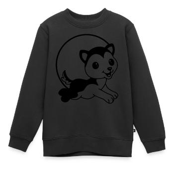 CHIEN CHAT ANIMAL DE COMPAGNIE - Sweat Premium enfant bio - noir - Devant - AI Model Kid Female (0cm)