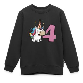 Einhorn Geburtstag für 8. Geburtstagsparty - Kinder Premium Organic Sweatshirt - Schwarz - Vorne - AI Model Kid Female (0cm)