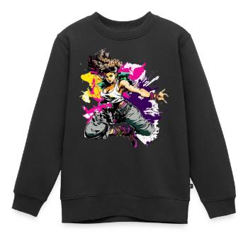 Mia la danseuse hip hop - Sweat Premium enfant bio - noir - Devant - AI Model Kid Female (0cm)