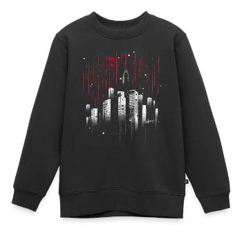 Minimalistische Metropole bei Regen - Kinder Premium Organic Sweatshirt - Schwarz - Vorne - AI Model Kid Female (0cm)