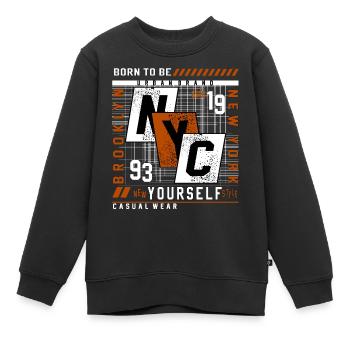 New York - Kinder Premium Organic Sweatshirt - Schwarz - Vorne - AI Model Kid Female (0cm)