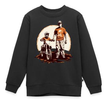 Papa-Erinnerungen - Kinder Premium Organic Sweatshirt - Schwarz - Vorne - AI Model Kid Female (0cm)