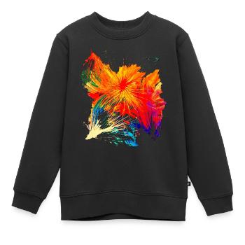 "Sylvester" Acryl Paint 41 by Marco Eckenbrecht - Kinder Premium Organic Sweatshirt - Schwarz - Vorne - AI Model Kid Female (0cm)