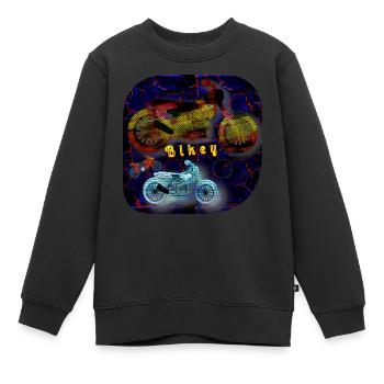 Bikey - Club WoW - Kinder Premium Organic Sweatshirt - Schwarz - Vorne - AI Model Kid Female (0cm)