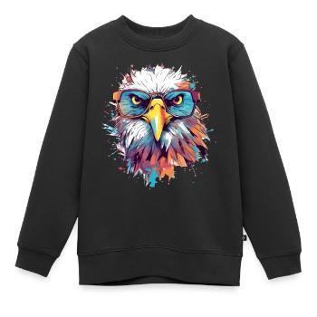 Basilikum der Adler - Kinder Premium Organic Sweatshirt - Schwarz - Vorne - AI Model Kid Female (0cm)
