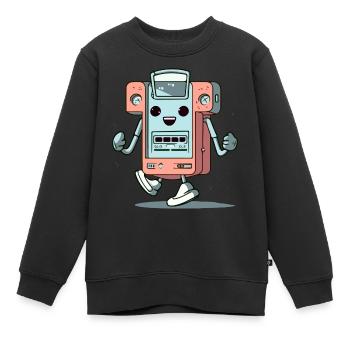 Enea Walkman - Kinder Premium Organic Sweatshirt - Schwarz - Vorne - AI Model Kid Female (0cm)