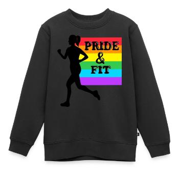Pride and Fit - Kinder Premium Organic Sweatshirt - Schwarz - Vorne - AI Model Kid Female (0cm)