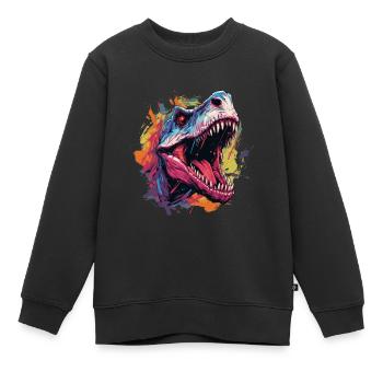 Dinosaur Dinosaurs Design - Kids Premium Organic Sweatshirt - black - Front - AI Model Kid Female (0cm)
