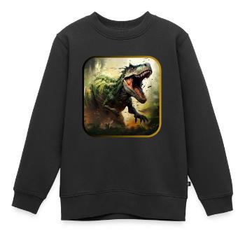 Dinosaur Dinosaurs Design - Kids Premium Organic Sweatshirt - black - Front - AI Model Kid Female (0cm)