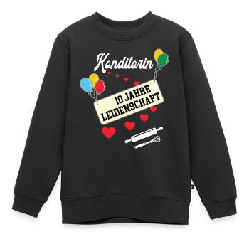 Konditorin Jubiläum 10 Jahre Konditorei Bäckerei - Kinder Premium Organic Sweatshirt - Schwarz - Vorne - AI Model Kid Female (0cm)