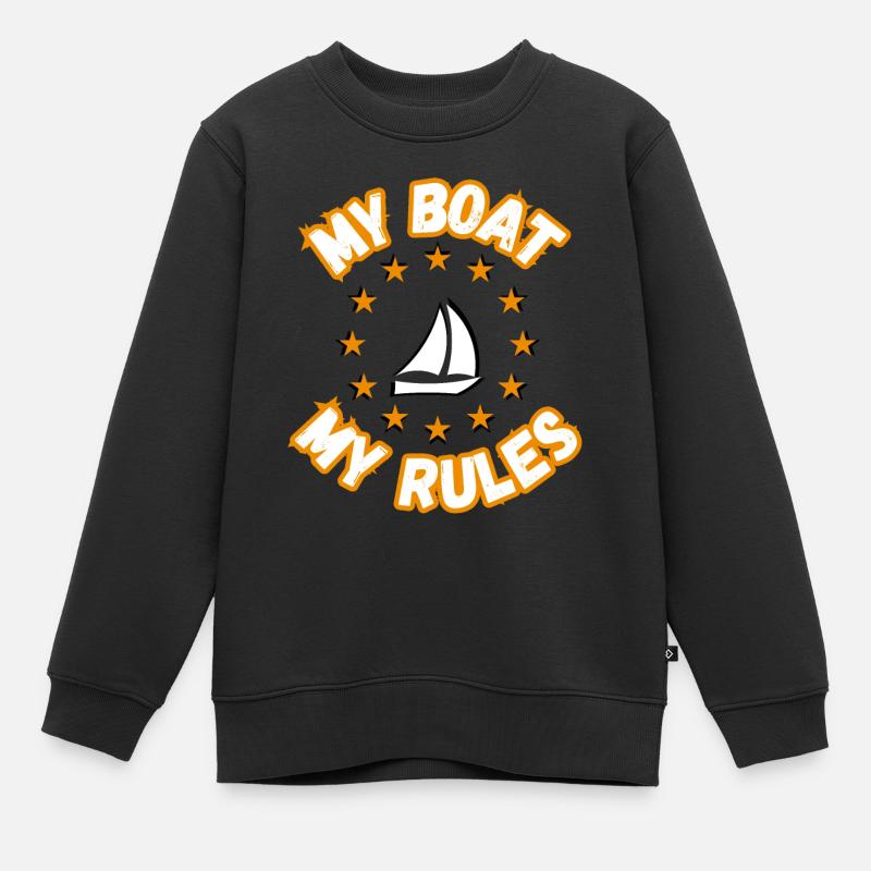 Mein Boot Meine Regeln - Kinder Premium Organic Sweatshirt - Schwarz