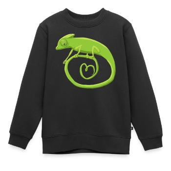 Chamäleonkringel mit Herz - Kinder Premium Organic Sweatshirt - Schwarz - Vorne - AI Model Kid Female (0cm)