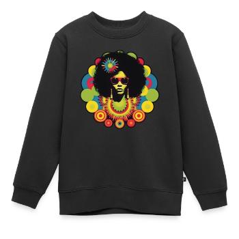 Fleur La Funk - Kids Premium Organic Sweatshirt - black - Front - AI Model Kid Female (0cm)