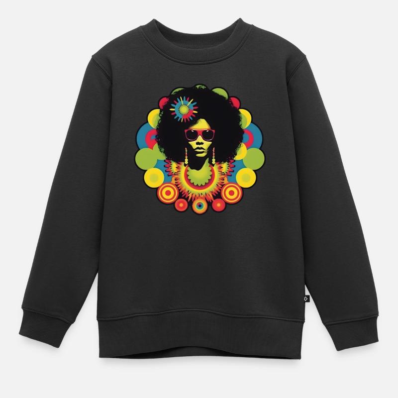 Fleur La Funk - Sweat Premium enfant bio - noir