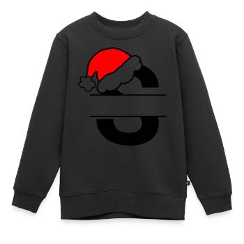 Alphabet Noël Lettre S a personnaliser - Sweat Premium enfant bio - noir - Devant - AI Model Kid Female (0cm)
