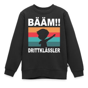 Drittklässler Bääm! Dritte Klasse 3.Klasse Schule - Kinder Premium Organic Sweatshirt - Schwarz - Vorne - AI Model Kid Female (0cm)