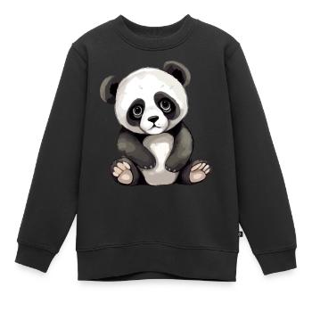 Filo, der Baby-Panda - Kinder Premium Organic Sweatshirt - Schwarz - Vorne - AI Model Kid Female (0cm)