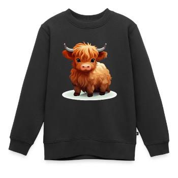 Highland Kuh - Kinder Premium Organic Sweatshirt - Schwarz - Vorne - AI Model Kid Female (0cm)
