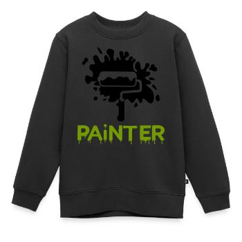 painting painter2 - Kinder Premium Organic Sweatshirt - Schwarz - Vorne - AI Model Kid Female (0cm)