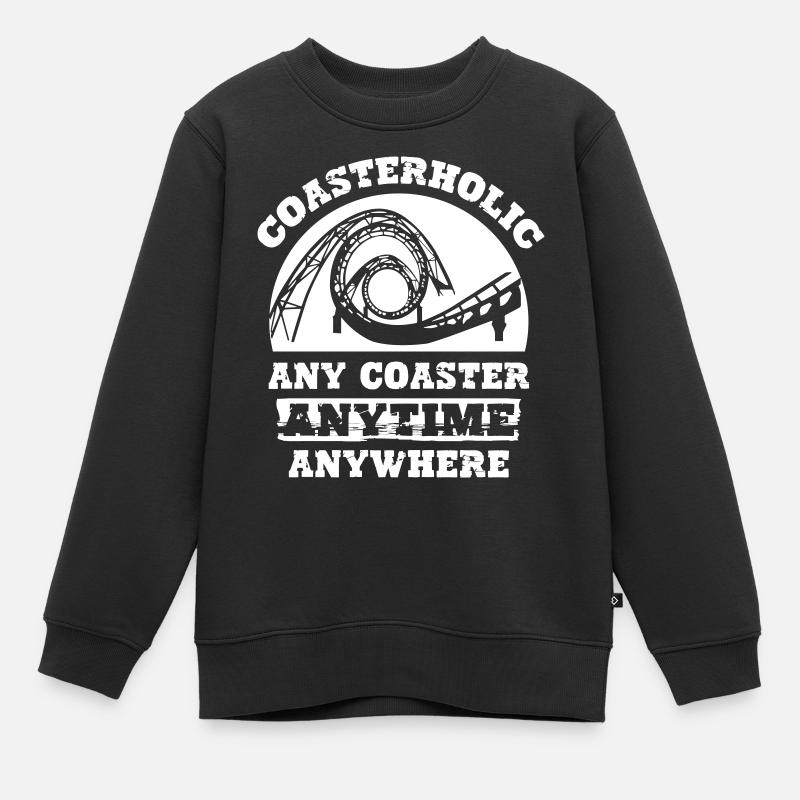 Coasterholic Roller Coaster - Kinder Premium Organic Sweatshirt - Schwarz