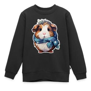 Meerschweinchen mit Schal - Kinder Premium Organic Sweatshirt - Schwarz - Vorne - AI Model Kid Female (0cm)