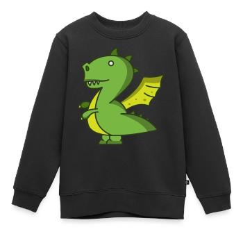 Dinosaurier Kinder Logo - Kinder Premium Organic Sweatshirt - Schwarz - Vorne - AI Model Kid Female (0cm)