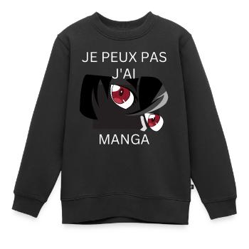 Ich kann keinen Manga haben - Kinder Premium Organic Sweatshirt - Schwarz - Vorne - AI Model Kid Female (0cm)