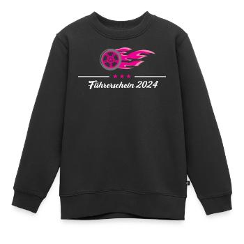 Führerschein 2024 Fahrerlaubnis bestanden Prüfung - Kinder Premium Organic Sweatshirt - Schwarz - Vorne - AI Model Kid Female (0cm)