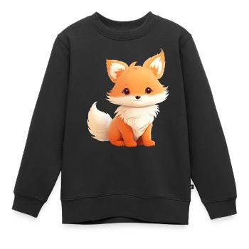Niedliche Fuchs Illustration - Kinder Premium Organic Sweatshirt - Schwarz - Vorne - AI Model Kid Female (0cm)