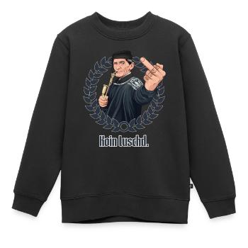 Rieser Grantler // Illustration - Kinder Premium Organic Sweatshirt - Schwarz - Vorne - AI Model Kid Female (0cm)