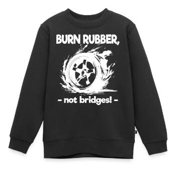 Burn Rubber Burnout Auto Tuning Voiture Drifting Drift - Sweat Premium enfant bio - noir - Devant - AI Model Kid Female (0cm)