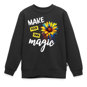 self confidence courage - Kids Premium Organic Sweatshirt - black - Front - AI Model Kid Female (0cm)