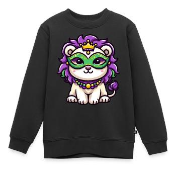 Bande dessinée mignonne de Lion de Mardi Gras - Sweat Premium enfant bio - noir - Devant - AI Model Kid Female (0cm)