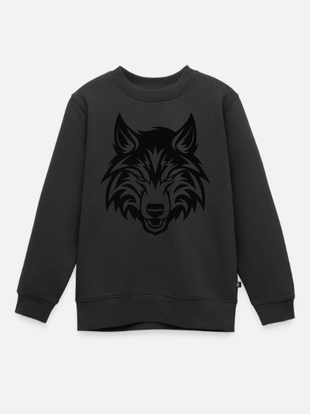 Emblème de loup - Sweat Premium enfant bio - noir