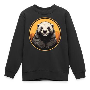 Komme in den Norden - Vielfrass Portrait - Kinder Premium Organic Sweatshirt - Schwarz - Vorne - AI Model Kid Female (0cm)