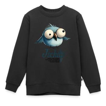 Mimikama Tschilp Vogel - Kinder Premium Organic Sweatshirt - Schwarz - Vorne - AI Model Kid Female (0cm)