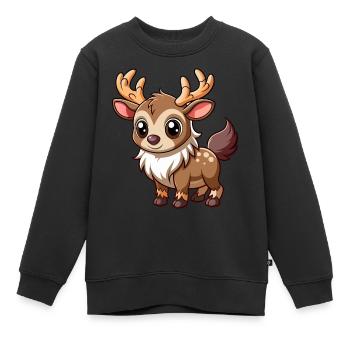 Mignon bébé orignal - Sweat Premium enfant bio - noir - Devant - AI Model Kid Female (0cm)