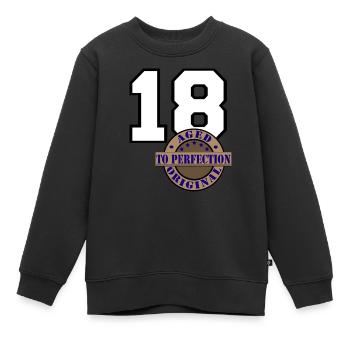 18e anniversaire ,Âge de l’âge, Vieilli à la perfection(25 - Sweat Premium enfant bio - noir - Devant - AI Model Kid Female (0cm)