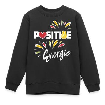 Positive Energie - Optimismus - Positivität - Kinder Premium Organic Sweatshirt - Schwarz - Vorne - AI Model Kid Female (0cm)