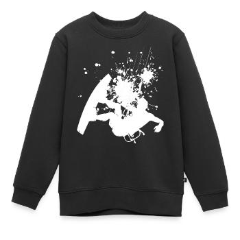 Kitesurfer Femmes Kitesurf Kitesurf Kitesurf Kitesurf - Sweat Premium enfant bio - noir - Devant - AI Model Kid Female (0cm)