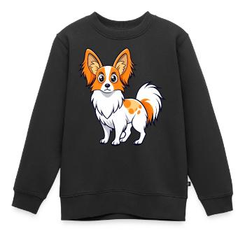 Alerte Papillon Art Numérique - Sweat Premium enfant bio - noir - Devant - AI Model Kid Female (0cm)