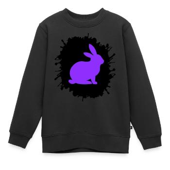 Éclaboussures de lapin - Sweat Premium enfant bio - noir - Devant - AI Model Kid Female (0cm)