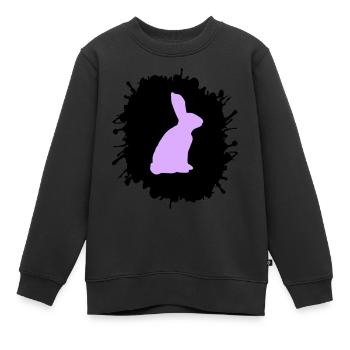Éclaboussures de lapin - Sweat Premium enfant bio - noir - Devant - AI Model Kid Female (0cm)